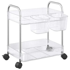 vidaXL Kolica za pohranu 2 nivoa prozirna 37x28x43,5 cm akril