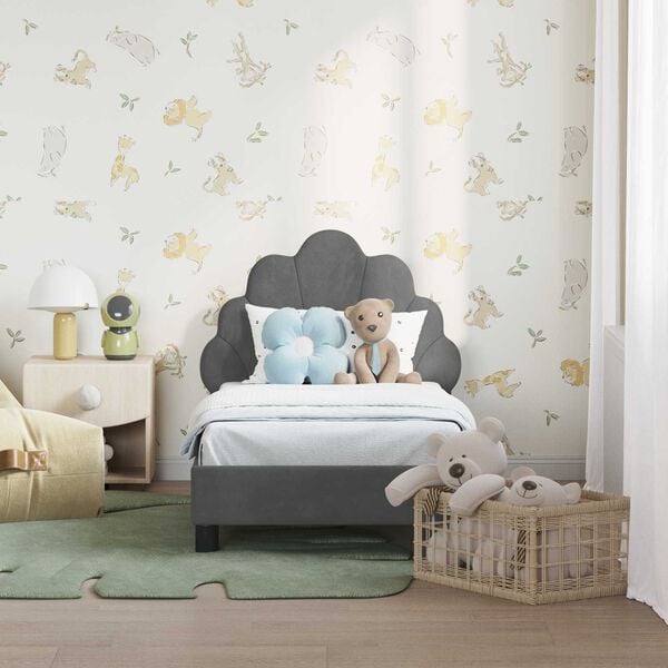 vidaXL Okvir kreveta za malu djecu s naslonom Tamno siva 70 x 140 cm