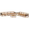 vidaXL Set vanjskih sofa 9 pcs Prirodna Čvrsto drvo akacije