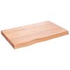 vidaXL Stolna ploča svjetlosmeđa 80x50x(2-6) cm tretirana hrastovina