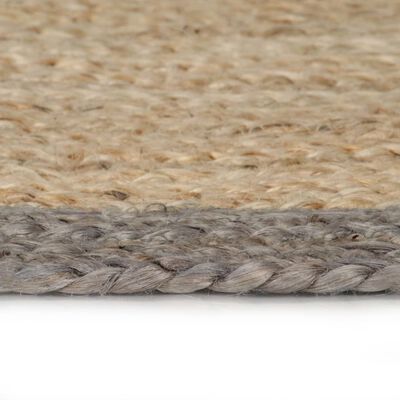 vidaXL Ručno rađeni tepih od jute sa sivim rubom 150 cm