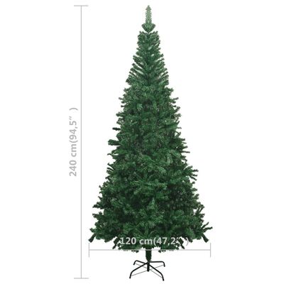 vidaXL Umjetno osvijetljeno božićno drvce L 240 cm zeleno
