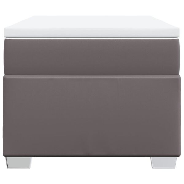 vidaXL Krevet s oprugama i madracem sivi 80 x 200 cm od umjetne kože