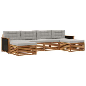 vidaXL Set vanjskih sofa 6 kom. Čvrsto drvo akacije