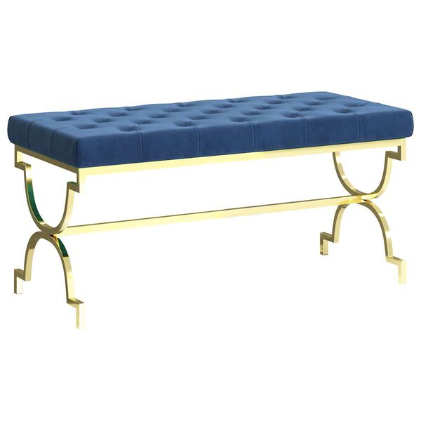 vidaXL Klupa od plavog bar&scaron;una i nehrđajućeg čelika 99 cm