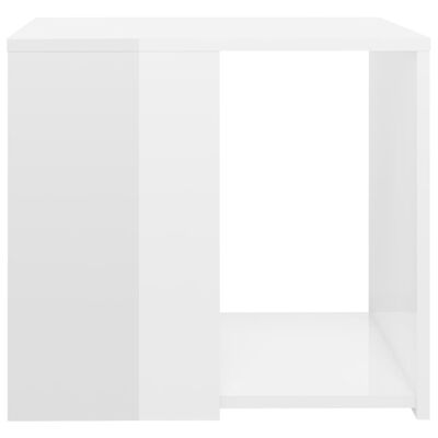 vidaXL Bočni stolić visoki sjaj bijeli 50 x 50 x 45 cm od iverice
