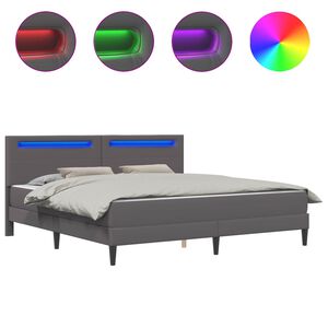 vidaXL Krevetna konstrukcija Siva 180 x 200 cm Umjetna koža