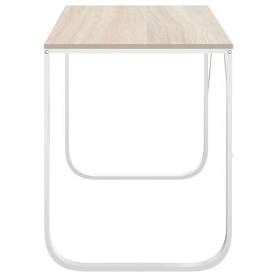 vidaXL Stol za računalo bijeli i boja hrasta 110x60x73 cm od iverice
