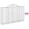 vidaXL Lučne gabionske ko&scaron;are 40kom 200x30x120/140cm pocinčano željezo