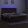 vidaXL Krevet box spring s madracem LED tamnosmeđi 200x200 cm tkanina