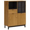 vidaXL Visoka komoda sa staklenim vratima FLAM 92x40x122,5 cm borovina