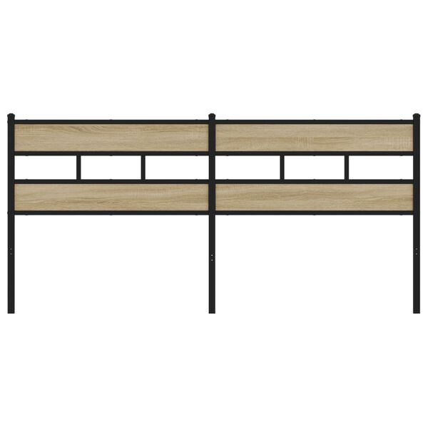 vidaXL Uzglavlje Sonoma hrast 200 cm željezo i konstruirano drvo