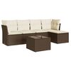 vidaXL 6-dijelni set vrtnih sofa od poliratana s jastucima smeđi