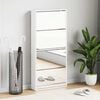 vidaXL Ormarić za cipele s 4 razine i ogledalom 63x17x134 cm bijeli