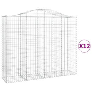 vidaXL Lučne gabionske ko&scaron;are 12kom 200x50x160/180cm pocinčano željezo
