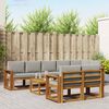 vidaXL Set vanjskih sofa s jastukom 9 pcs Prirodna i svijetlo siva