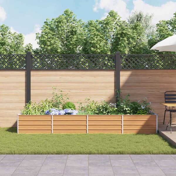 vidaXL Povišena vrtna gredica 320 x 80 x 45 cm pocinčani čelik srebrna