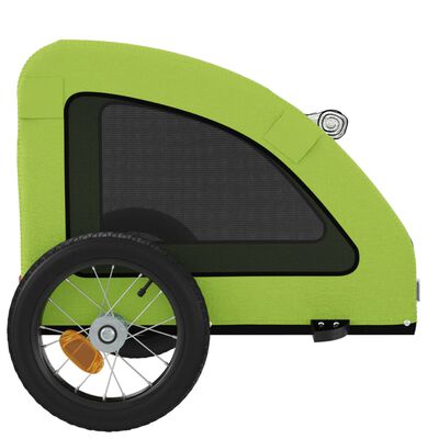 vidaXL Prikolica za bicikl za ljubimce zelena od tkanine i željeza