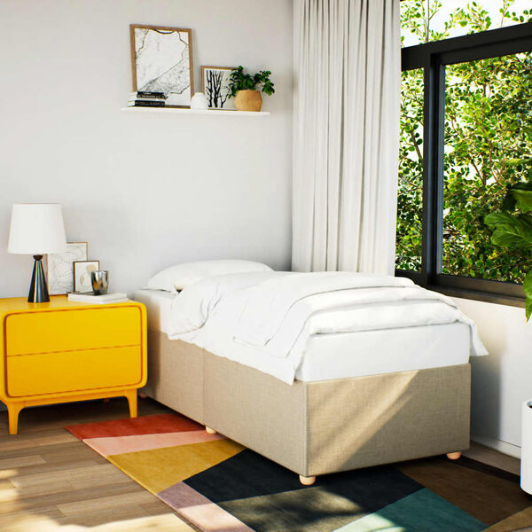 vidaXL Okvir za krevet bez madraca krem 90x200cm od tkanine