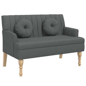 vidaXL Klupa s jastucima tamnosiva 113 x 64,5 x 75,5 cm od tkanine