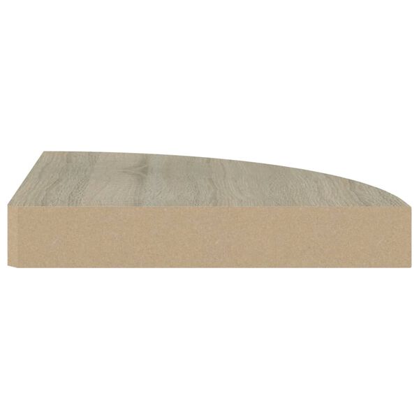 vidaXL Plutajuća kutna polica boja hrasta 25 x 25 x 3,8 cm MDF