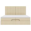 vidaXL Otomanski okvir kreveta s madracima krem 200x200cm od tkanine