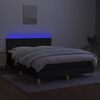 vidaXL Krevet box spring s madracem LED crni 140x200 cm od tkanine