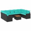vidaXL 10-dijelni set vrtnih sofa od poliratana s jastucima sivi