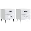 vidaXL Noćni ormar 2 pcs Bijela 43 x 34,5 x 47,5 cm Konstruirano drvo