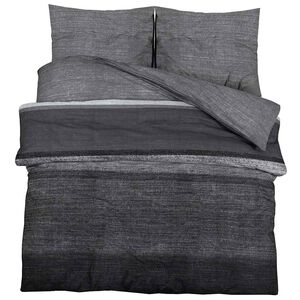 vidaXL Set navlaka za poplun tamno siva i crna 200x200 cm pamuk