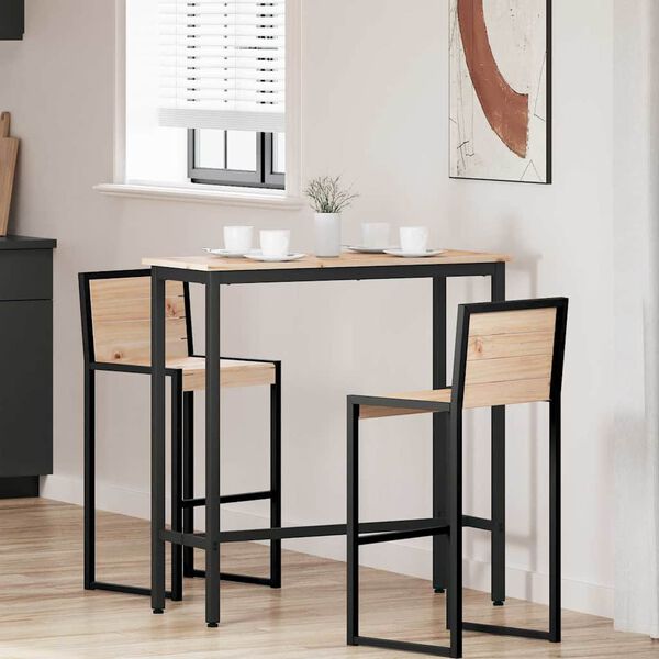 vidaXL stol Prirodna 100 x 40 x 101 cm Inženjerska drva i čelik