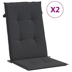 vidaXL Jastuci za vrtne stolice 2 kom crni 120 x 50 x 3 cm od tkanine