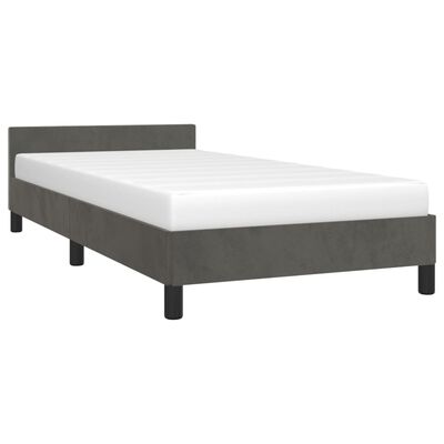 vidaXL Okvir za krevet s uzglavljem tamnosivi 80x200 cm baršunasti