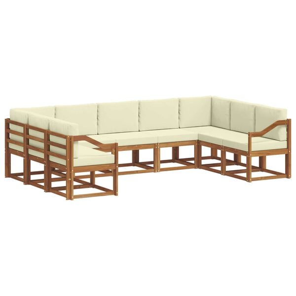 vidaXL Set vanjskih sofa s jastukom 9 pcs Prirodna i krem