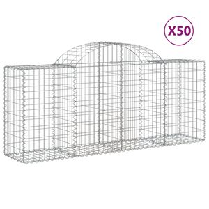 vidaXL Lučne gabionske ko&scaron;are 50 kom 200x50x80/100cm pocinčano željezo