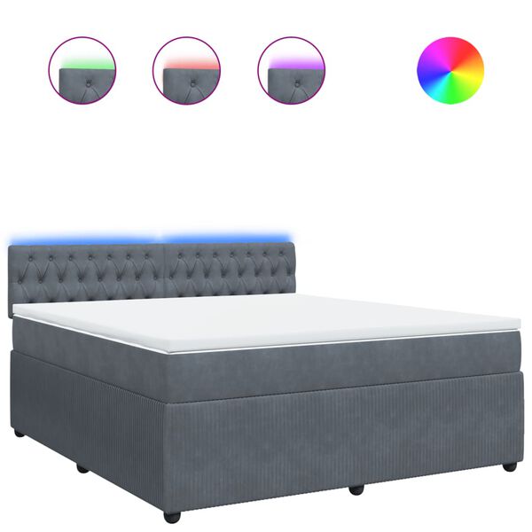 vidaXL Krevet s oprugama i madracem tamnosivi 180x200 cm bar&scaron;unasti