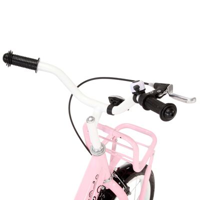 vidaXL Dječji bicikl s prednjim nosačem 12 inča bijelo-ružičasti