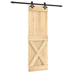 vidaXL Klizna vrata 70 x 210 cm Čvrsta borovina (neobrađena)
