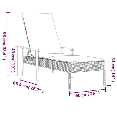 vidaXL Ležaljke za sunčanje 2 kom sa stolom i jastucima sive poliratan