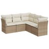 vidaXL 5-dijelni vrtni set sofa s jastucima bež od poliratana