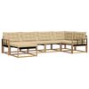 vidaXL Set vanjskih sofa s jastukom 6 pcs Bijela i bež