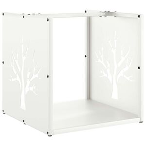 vidaXL Stalak za drva bijela 40x40x40 cm hladno valjani čelik