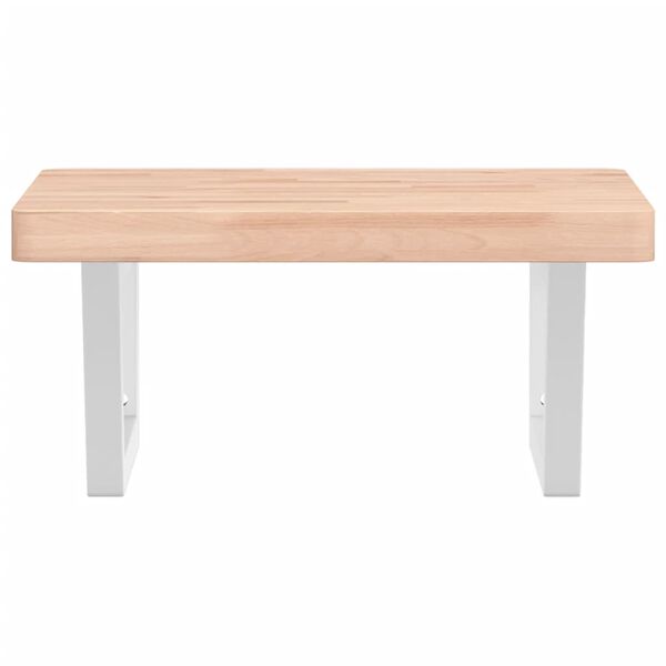 vidaXL Zidna polica za umivaonik od čelika i masivne bukovine