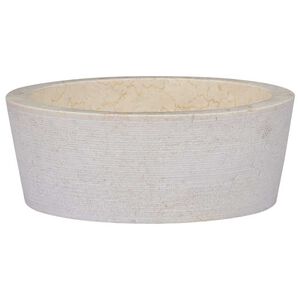 vidaXL Umivaonik krem &Oslash; 40 x 15 cm mramorni