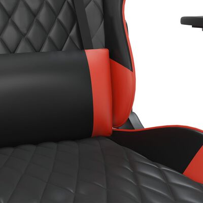 vidaXL Igraća stolica od umjetne kože s osloncem za noge Crna i crvena