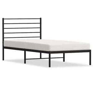 vidaXL Metalni okvir za krevet s uzglavljem crni 75x190 cm