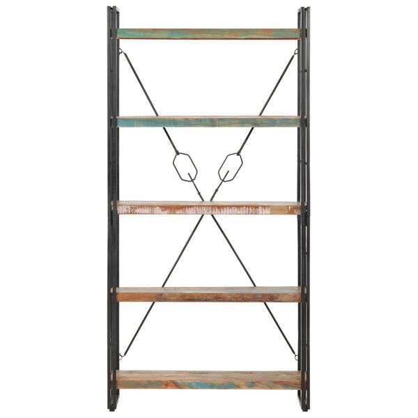 vidaXL Police za knjige s 5 razina 90 x 30 x 180 cm obnovljeno drvo