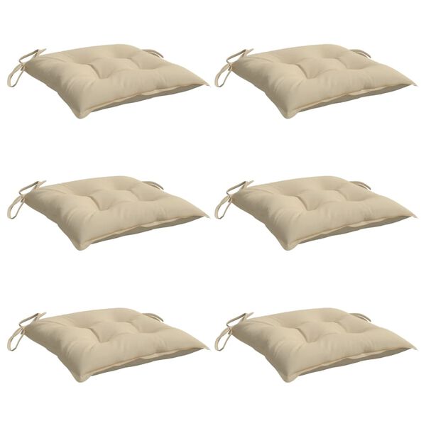 vidaXL Jastuci za stolice 6 kom bež 50 x 50 x 7 cm od tkanine Oxford
