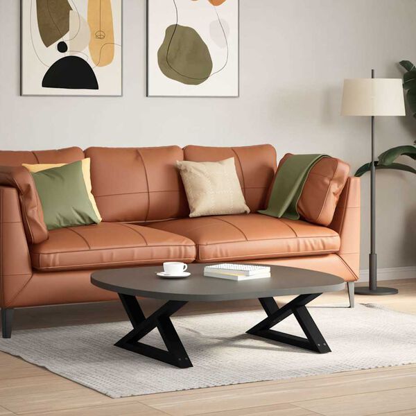 vidaXL Noge za klub stolić 2 kom Crne 70 x (30-31,3) cm Čelične