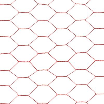 vidaXL Žičana mreža od čelika s PVC oblogom za kokoši 25 x 1,2 m crvena